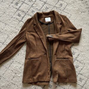 Houndstooth Cotton Blazer